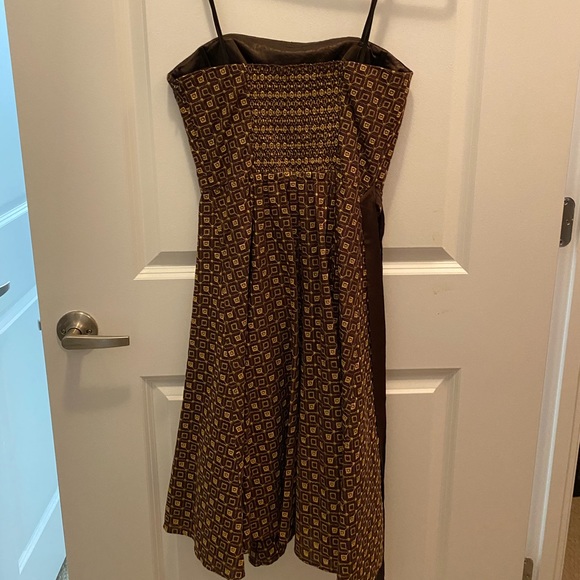 BCBG Maxazria Brown & Gold Dress - Picture 2 of 4